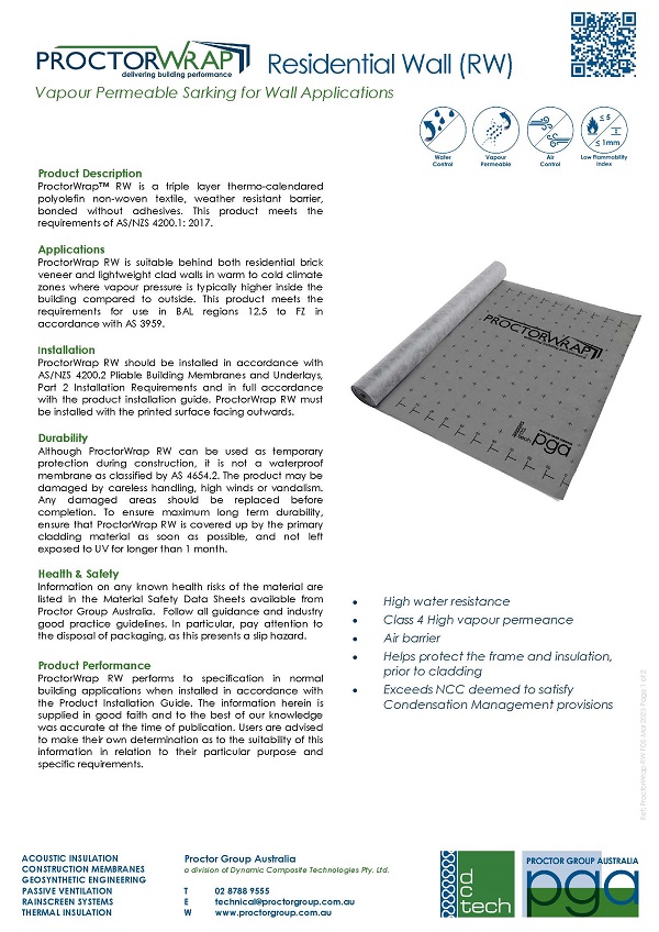 ProctorWrap RW Vapour Permeable Membrane